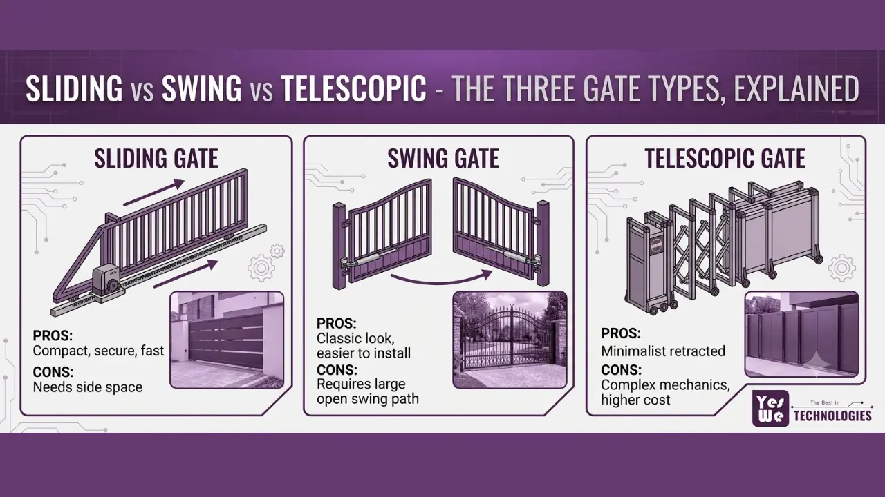 Sliding vs Swing vs Telescopic - The Three Gate Types, Explained